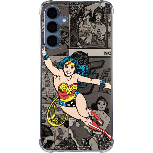 DC Comics Wonder Woman Vintage pose pattern Galaxy A55 5G Clear Case