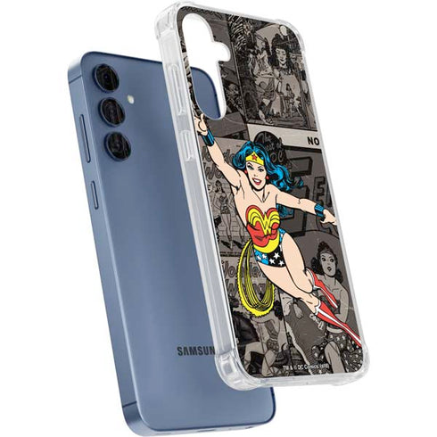 DC Comics Wonder Woman Vintage pose pattern Galaxy A55 5G Clear Case