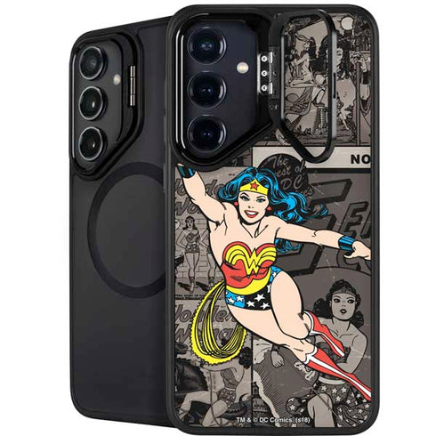 DC Comics Wonder Woman Vintage pose pattern Galaxy S25 Kickstand Case