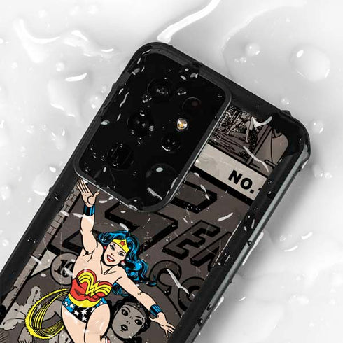 DC Comics Wonder Woman Vintage pose pattern Galaxy S24 Ultra Waterproof Case