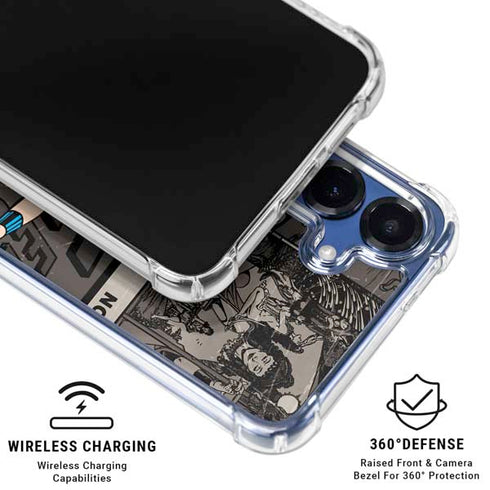 DC Comics Wonder Woman Vintage pose pattern Galaxy S25 Clear Case