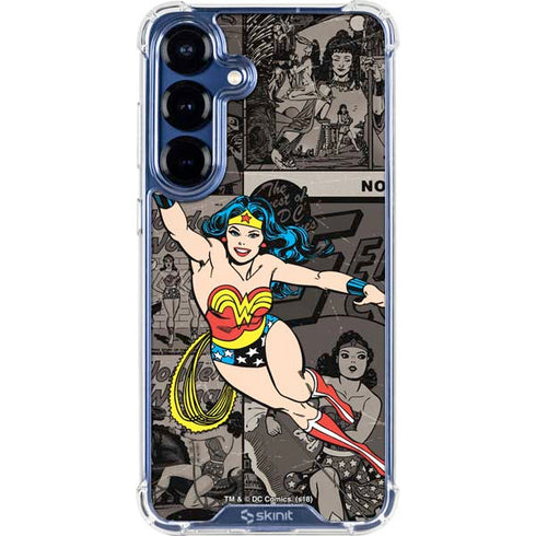 DC Comics Wonder Woman Vintage pose pattern Galaxy S25 Plus Clear Case