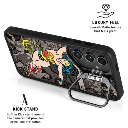 DC Comics Wonder Woman Vintage pose pattern Galaxy S26 Kickstand Case