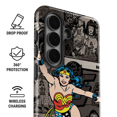 DC Comics Wonder Woman Vintage pose pattern Galaxy S26 Plus Impact Case