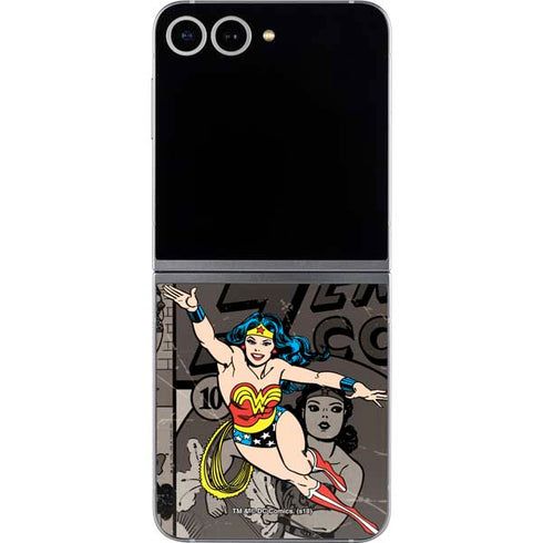 DC Comics Wonder Woman Vintage pose pattern Galaxy Z Flip6 Skin