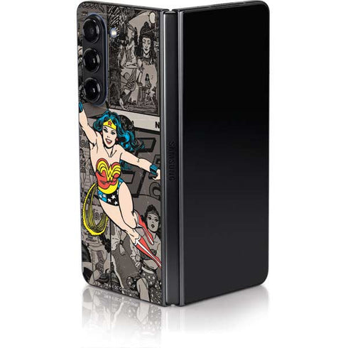 DC Comics Wonder Woman Vintage pose pattern Galaxy Z Fold5 5G Skin