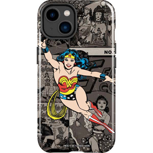 DC Comics Wonder Woman Vintage pose pattern iPhone 15 Impact Case