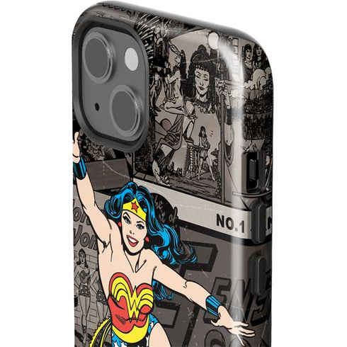 DC Comics Wonder Woman Vintage pose pattern iPhone 15 Impact Case