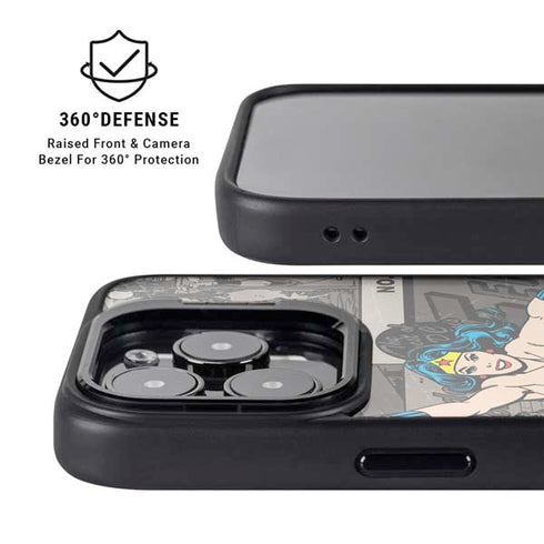 DC Comics Wonder Woman Vintage pose pattern iPhone 15 Pro Max Kickstand Case