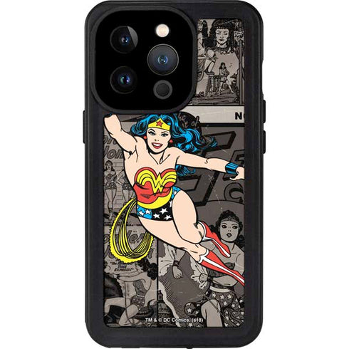 DC Comics Wonder Woman Vintage pose pattern iPhone 15 Pro Waterproof Case