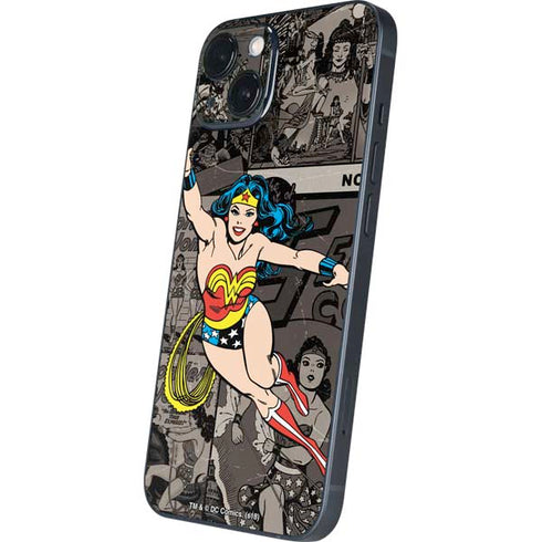 DC Comics Wonder Woman Vintage pose pattern iPhone 15 Skin