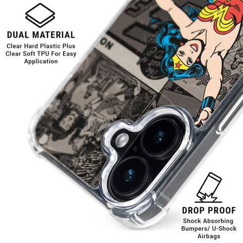 DC Comics Wonder Woman Vintage pose pattern iPhone 16 MagSafe Case