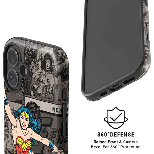 DC Comics Wonder Woman Vintage pose pattern iPhone 16 Plus Magsafe Impact Case