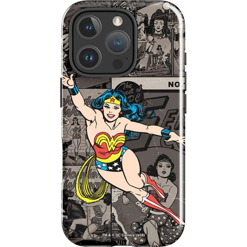 DC Comics Wonder Woman Vintage pose pattern iPhone 16 Pro Impact Case