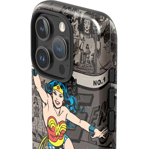 DC Comics Wonder Woman Vintage pose pattern iPhone 16 Pro Impact Case