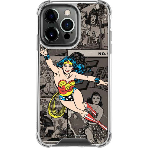 DC Comics Wonder Woman Vintage pose pattern iPhone 16 Pro Max Clear Case