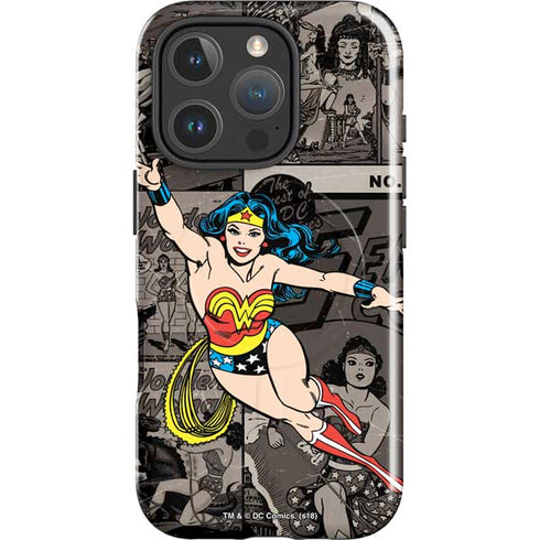 DC Comics Wonder Woman Vintage pose pattern iPhone 16 Pro Max Magsafe Impact Case