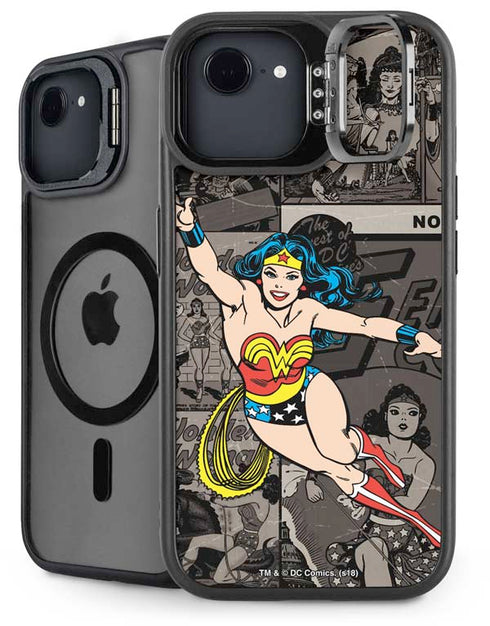 DC Comics Wonder Woman Vintage pose pattern iPhone 16e Kickstand Case