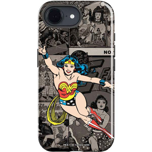 DC Comics Wonder Woman Vintage pose pattern iPhone 16e Impact Case
