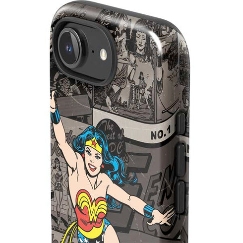 DC Comics Wonder Woman Vintage pose pattern iPhone 16e Impact Case