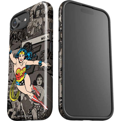 DC Comics Wonder Woman Vintage pose pattern iPhone 16e Impact Case