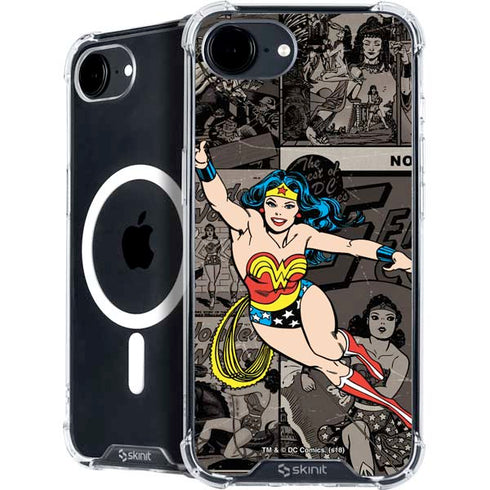 DC Comics Wonder Woman Vintage pose pattern iPhone 16e MagSafe Case