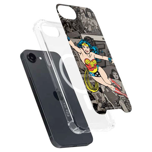 DC Comics Wonder Woman Vintage pose pattern iPhone 16e MagSafe Case