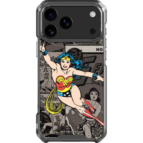 DC Comics Wonder Woman Vintage pose pattern iPhone 18 Pro Max Clear Case