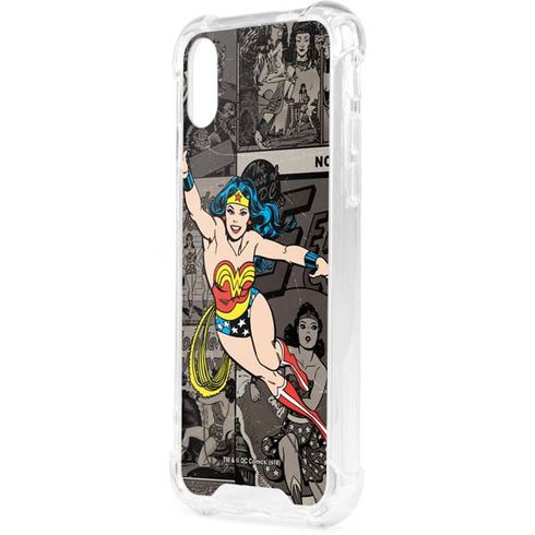 DC Comics Wonder Woman Vintage pose pattern iPhone XS Clear Case