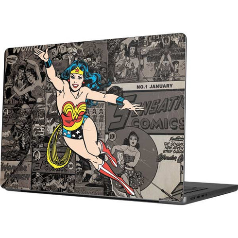 DC Comics Wonder Woman Vintage pose pattern Apple MacBook Pro 14-inch Skin