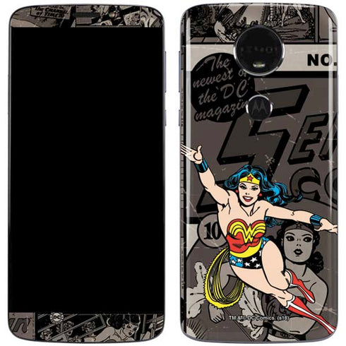 DC Comics Wonder Woman Vintage pose pattern Moto E5 Plus Skin