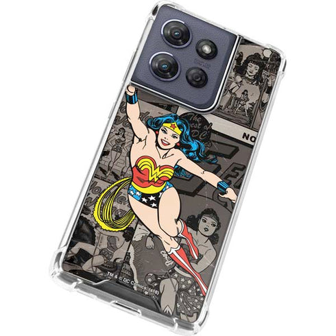 DC Comics Wonder Woman Vintage pose pattern Moto G Power 5G (2025) Clear Case