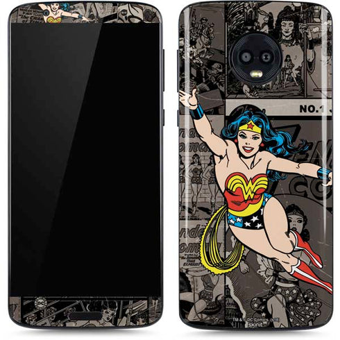 DC Comics Wonder Woman Vintage pose pattern Moto G6 Skin