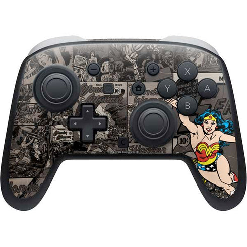 DC Comics Wonder Woman Vintage pose pattern Nintendo Switch 2 (2025) Pro Controller Skin
