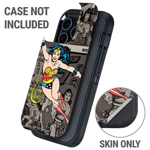 DC Comics Wonder Woman Vintage pose pattern Otterbox Defender iPhone Skin