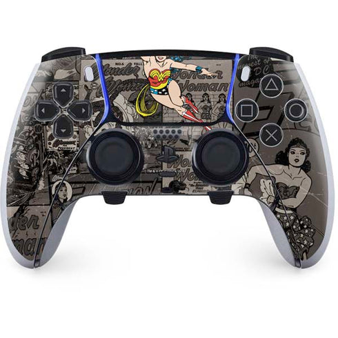 DC Comics Wonder Woman Vintage pose pattern PS5 DualSense Edge Pro Controller Skin