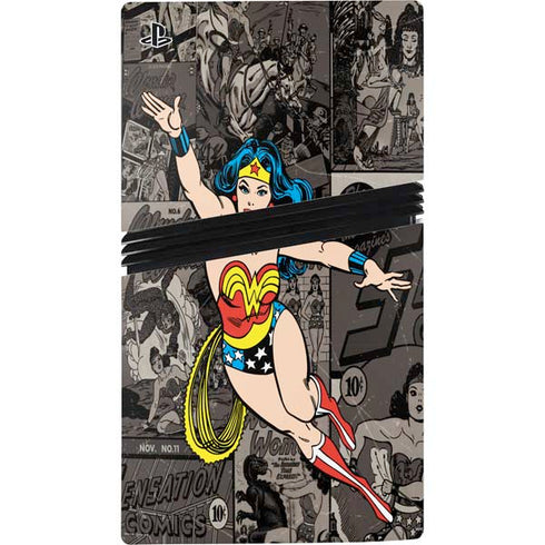 DC Comics Wonder Woman Vintage pose pattern PS5 Pro Console Skin