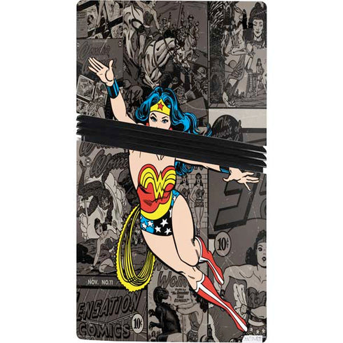 DC Comics Wonder Woman Vintage pose pattern PS5 Pro Console Skin