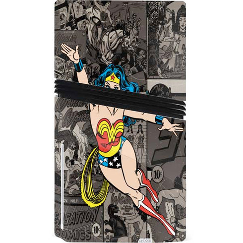 DC Comics Wonder Woman Vintage pose pattern PS5 Pro Disk Bundle Skin