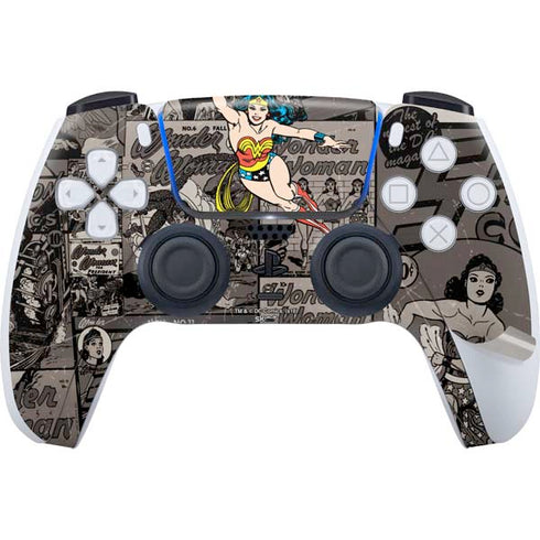 DC Comics Wonder Woman Vintage pose pattern PS5 Pro Disk Bundle Skin