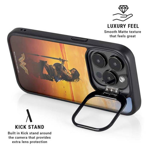 DC Comics Wonder Woman Character Movie Poster iPhone 14 Pro Kickstand Case