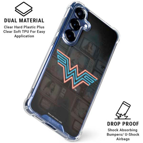 Wonder Woman 1984 (2020) Neon Logo Galaxy S25 Clear Case