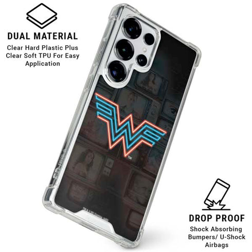 Wonder Woman 1984 (2020) Neon Logo Galaxy S25 Ultra Clear Case