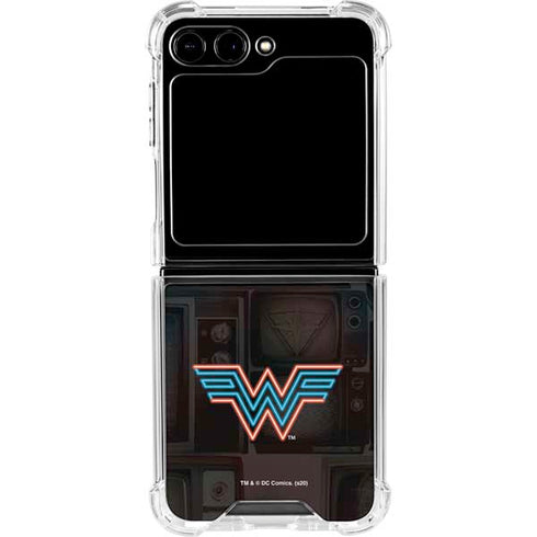 Wonder Woman 1984 (2020) Neon Logo Galaxy Z Flip6 Clear Case