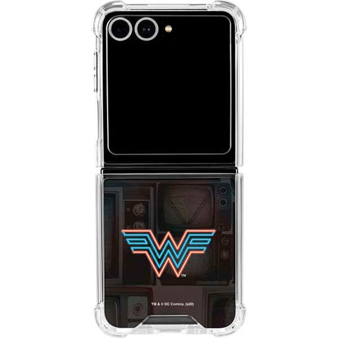 Wonder Woman 1984 (2020) Neon Logo Galaxy Z Flip7 Clear Case