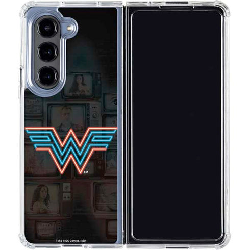 Wonder Woman 1984 (2020) Neon Logo Galaxy Z Fold5 5G Clear Case