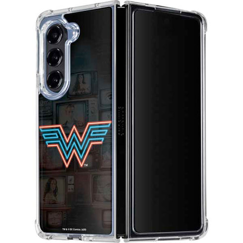 Wonder Woman 1984 (2020) Neon Logo Galaxy Z Fold5 5G Clear Case