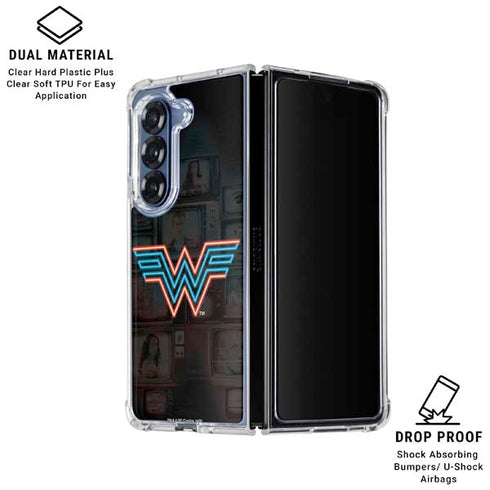 Wonder Woman 1984 (2020) Neon Logo Galaxy Z Fold7 Clear Case