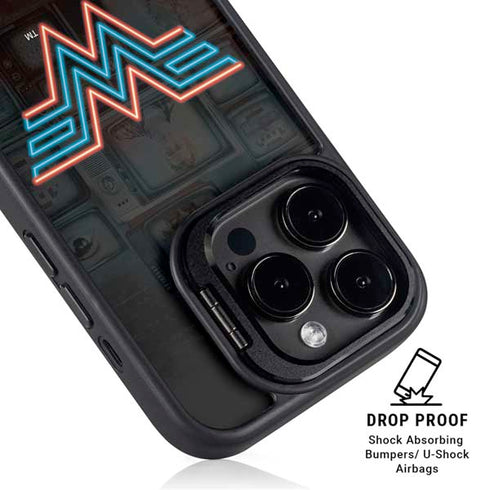Wonder Woman 1984 (2020) Neon Logo iPhone 14 Pro Kickstand Case