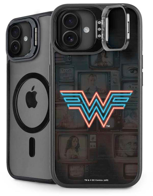Wonder Woman 1984 (2020) Neon Logo iPhone 16 Plus Kickstand Case